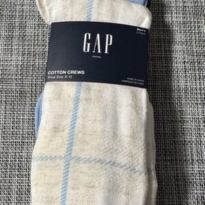 GAP Men's Cotton Crew Socks - Cream and Light Blue